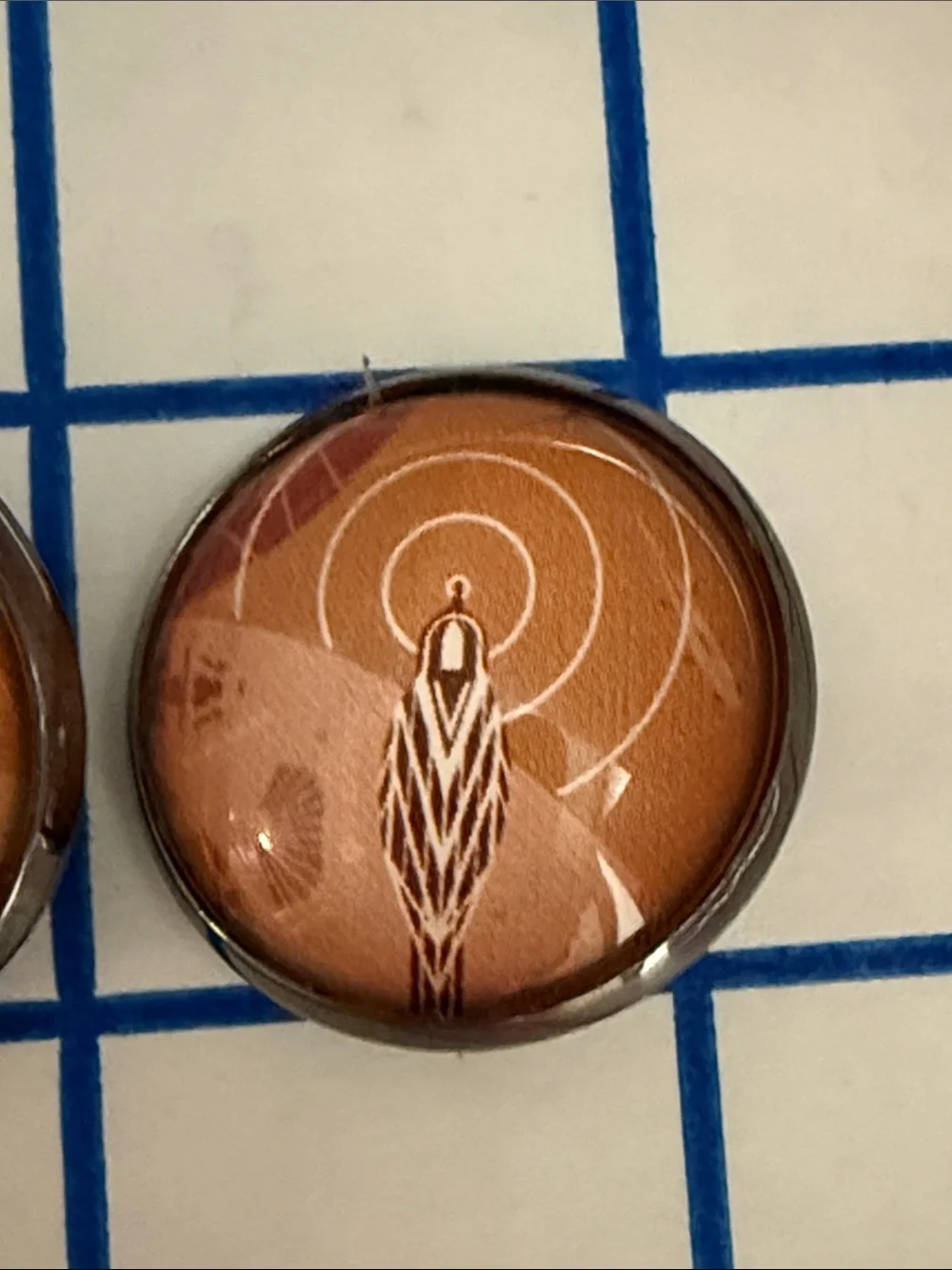Charley Harper Art Glass Buttons Frog Heron Bird 1” Pair